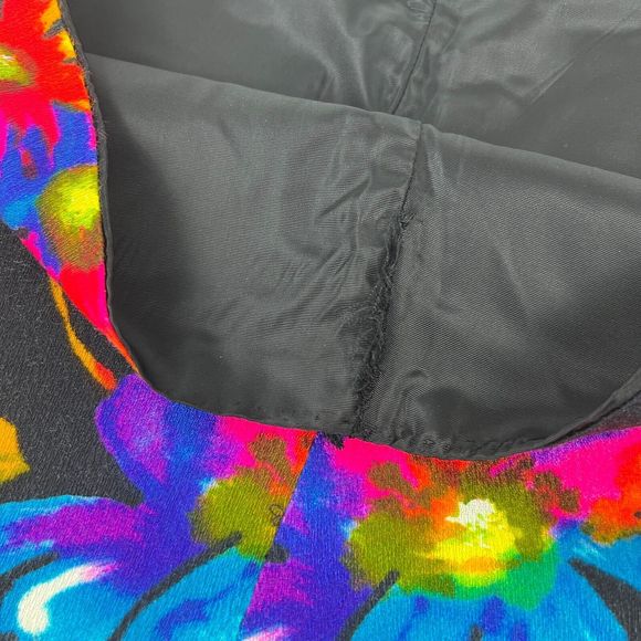 Vtg GoGo Dress Sz M Matching Shawl & Skirt‎ Handmade Bright Flowers Pom Pom Trim - Picture 9 of 16